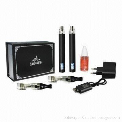 Latest Refilled Clearomizer E-cigarette Starter Kit/eGo T2 in Gift Box Package, 1,100mAh Capacity